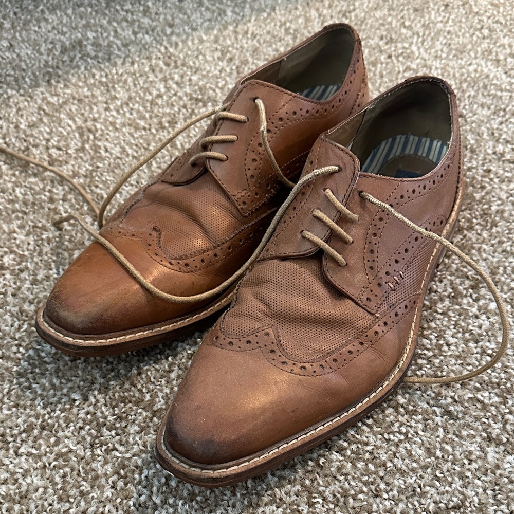 Giorgio Brutini Tan Leather Oxfords